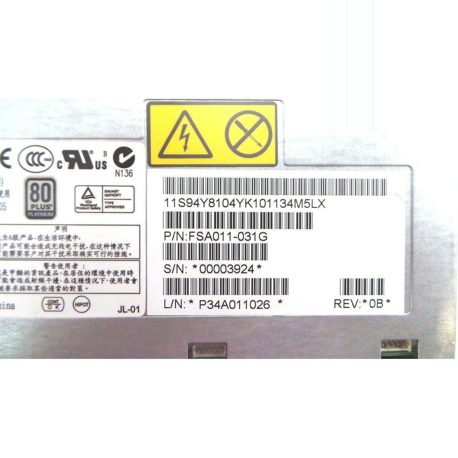 IBM 94Y8104 Hot Swap 550W Power Supply - x3650 M4 Server 658759194497 Fonte - AloinfoUSA