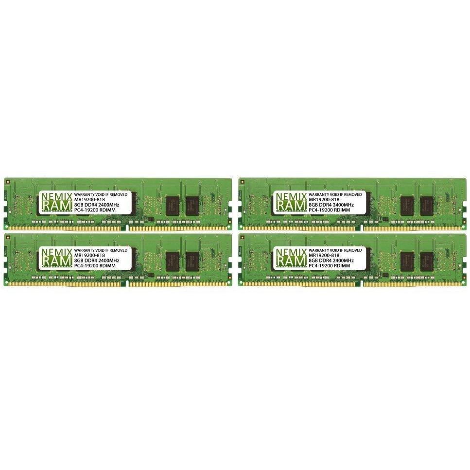 Memoria 32GB (4x8GB) DDR4-2400MHz PC4-19200 ECC RDIMM 1Rx8 1.2V Registered Memory for Server/Workstation - AloinfoUSA