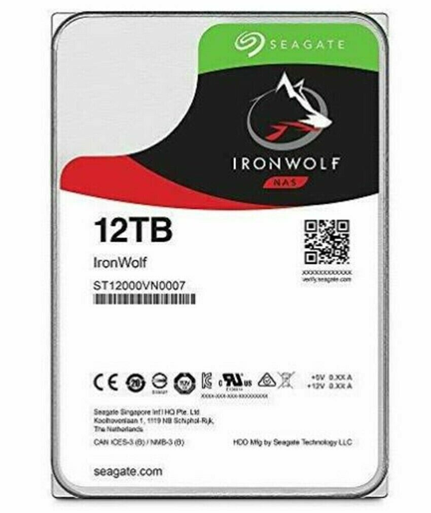 Disco duro Seagate IronWolf NAS de 12 TB HDD 7200 RPM SATA ST12000VN0007