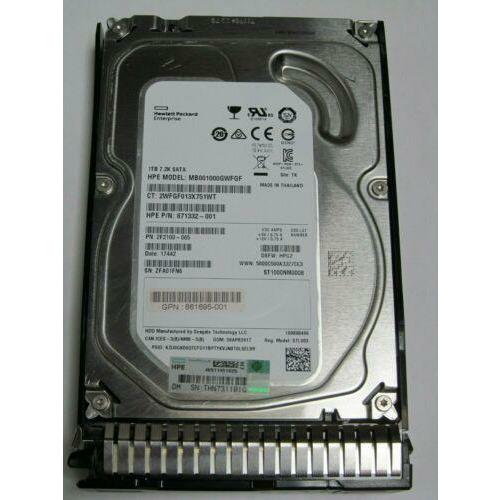 871332-001 872295-003 HPE 1TB 7.2K 6G LFF 3.5" SATA SC HARD DRIVE - MFerraz Tecnologia