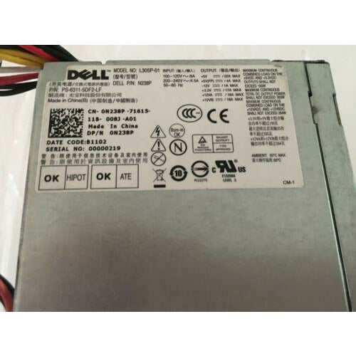 Fonte 0N238P N238P Dell PowerEdge T110 305W Power Supply PSU L305P-01 PS-6311-5DF2-LF - MFerraz Tecnologia