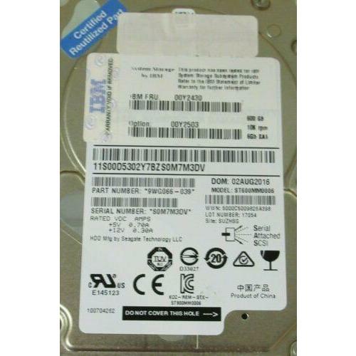 Disco IBM 00Y2430 2.5" 600GB 10K SAS 6Gb/s Hard Drive HDD For Storwize V3500 / V3700 - MFerraz Tecnologia