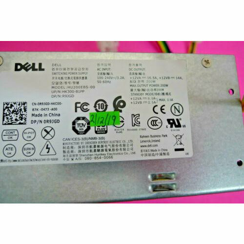 Fonte Genuine Dell Inspiron 3470 Vostro 3470 200W Power Supply HU200EBS-00 R9JGD - MFerraz Tecnologia