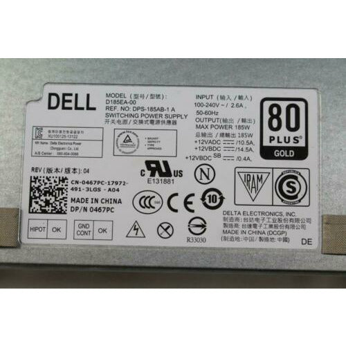 Fonte Dell AIO Inspiron 23 5348 OptiPlex 9030 D185EA-00 185W Power Supply DELL 0467pc dps-185ab-1 a 0jt4d5 - MFerraz Tecnologia