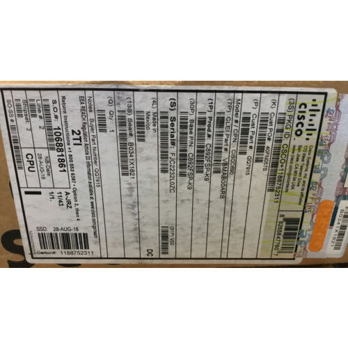 Cisco 892FSP C892FSP-K9 Gigabit Ethernet Security Router - (561) 808-9569