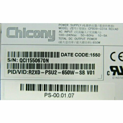 Cisco 74-7541-02 R2X0-PSU2-650W-SB 650W UCS C200 Redundant Power Supply 35-4 fonte - MFerraz Tecnologia