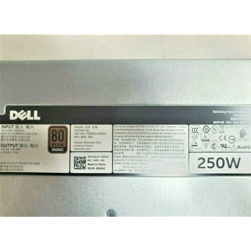 Fonte 250W Power Supply Server FOR Dell P59VM Switching PSU PowerEdge R230 9J6JG 80+ - MFerraz Tecnologia