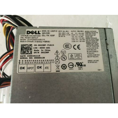Fonte 0N238P N238P Dell PowerEdge T110 305W Power Supply PSU L305P-01 PS-6311-5DF2-LF - MFerraz Tecnologia