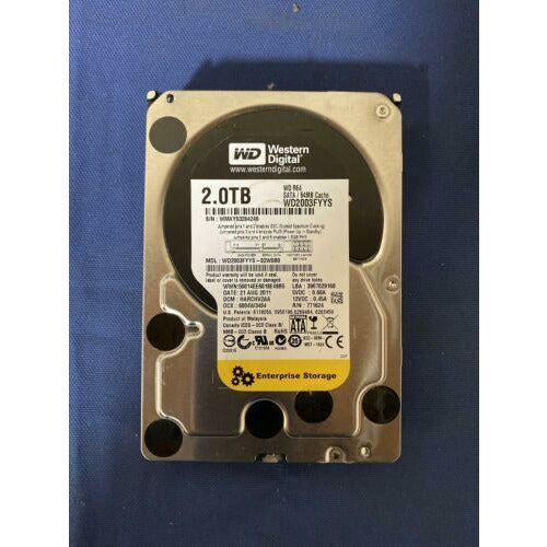 Western Digital WD2003FYYS-02W0B0 2.0TB Sata hard drive - AloinfoUSA