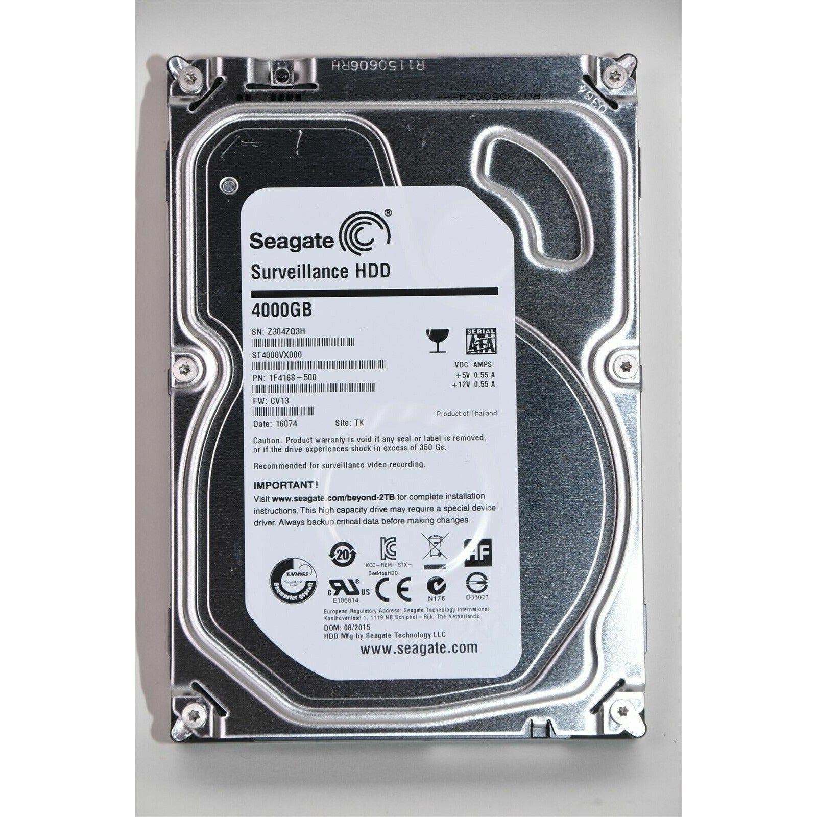 Seagate 4TB Surveillance SATA 6Gb/s 5900 RPM 3.5" Hard Drive HDD ST4000VX000 763649036358 - AloinfoUSA