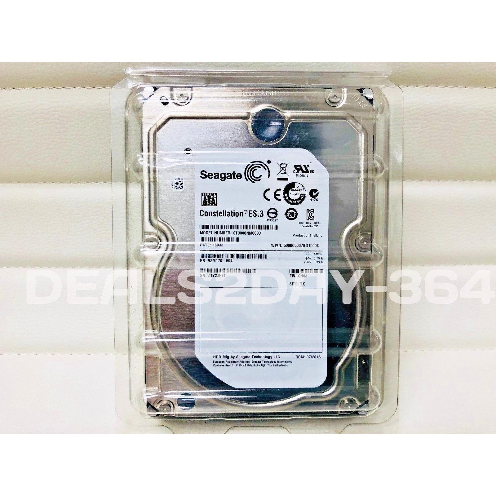 ST3000NM0033 SEAGATE 3TB 7.2K SATA 3.5" 6Gbps HDD CONSTELLATION ES.3 763649030028 - AloinfoUSA