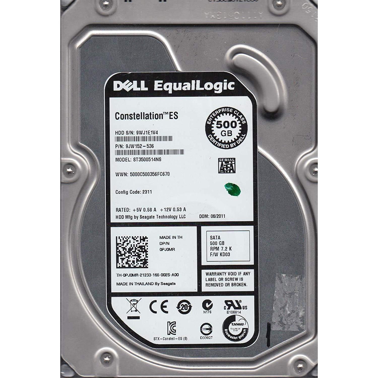 ST31000524NS, 9WK, KRATSG, PN 9JW154-536, FW KD03, Dell 1TB SATA 3.5 Hard Drive - AloinfoUSA