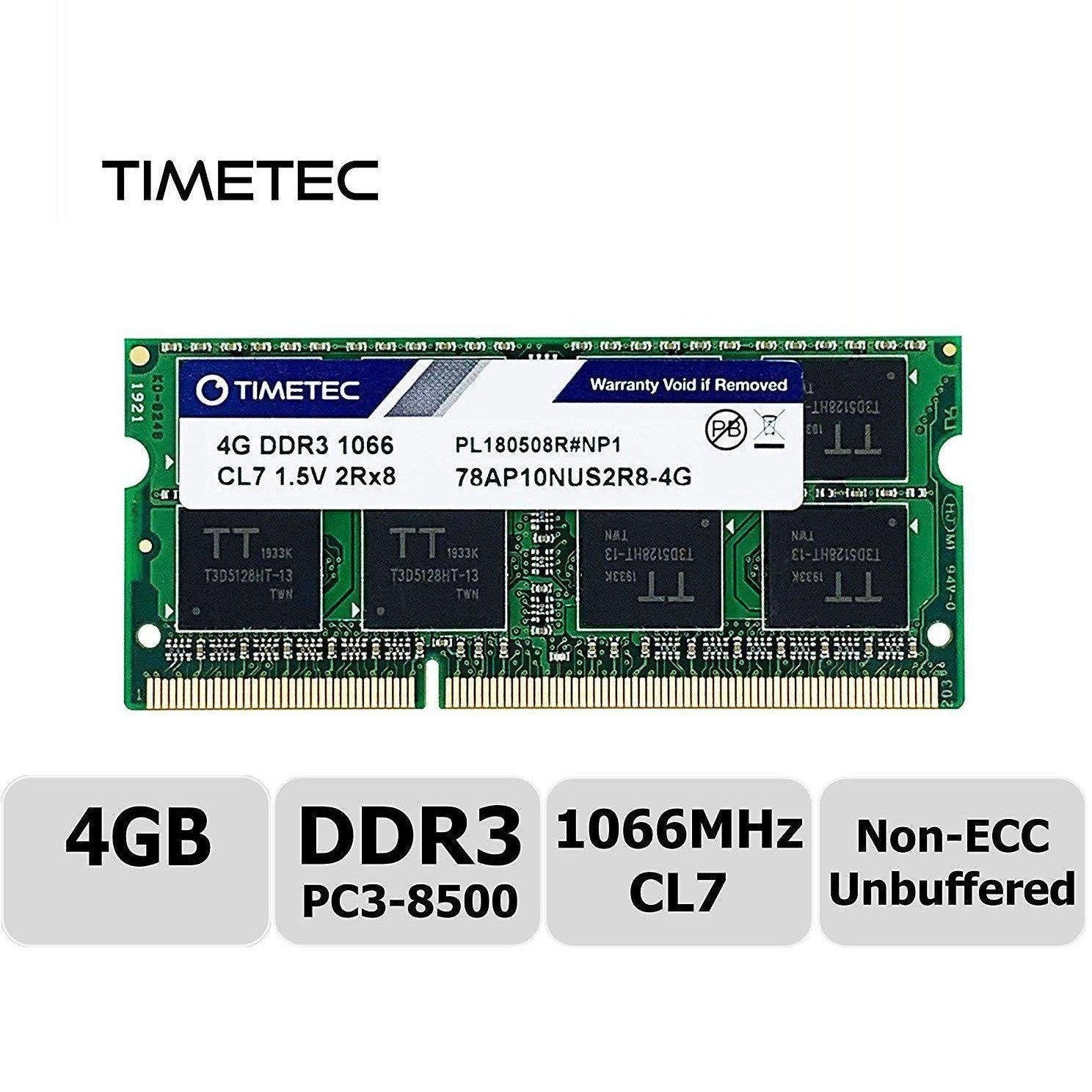 Timetec Hynix IC 8GB KIT(2x4GB) Compatible for Apple DDR3 1067MHz/1066MHz PC3-8500 SODIMM RAM Upgrade for Late 2008, Early/Mid/Late 2009, Mid 2010 MacBook, MacBook Pro, iMac, Mac Mini (8GB KIT(2x4GB)) - AloinfoUSA