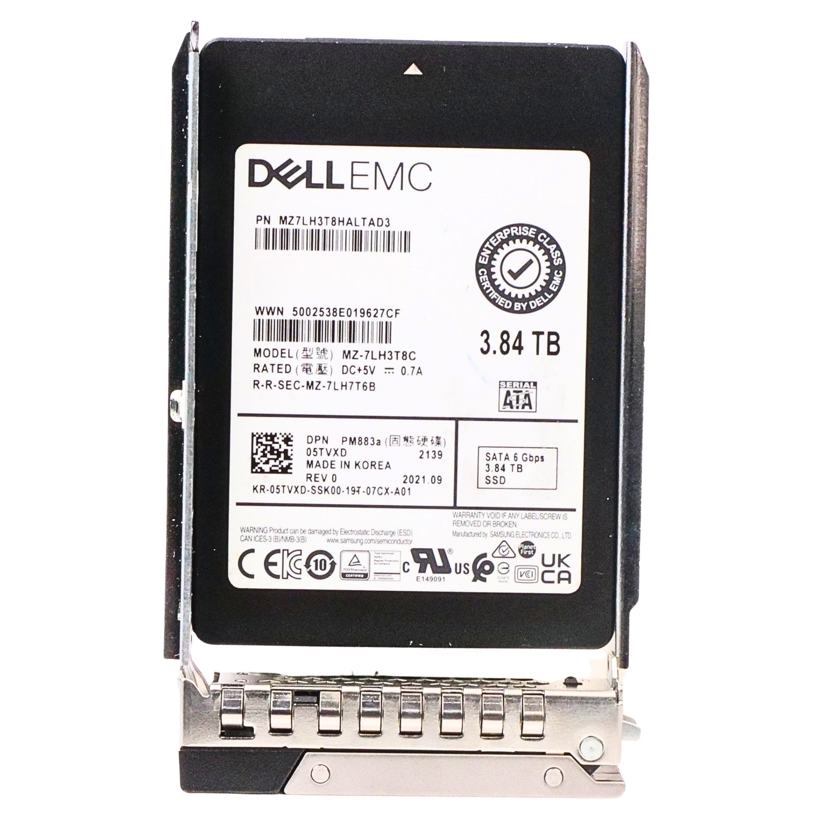 Dell G14 64D9V 3.84TB 1 DWPD SATA 6Gb/s 3D TLC 2.5in Recertified SSD