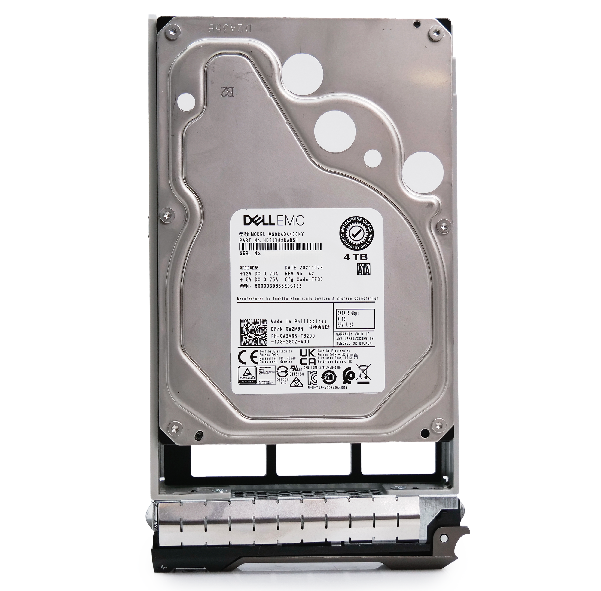 Dell G13 MWHY9 4TB 7.2K RPM SATA 6Gb/s 512n 3.5in Hard Drive