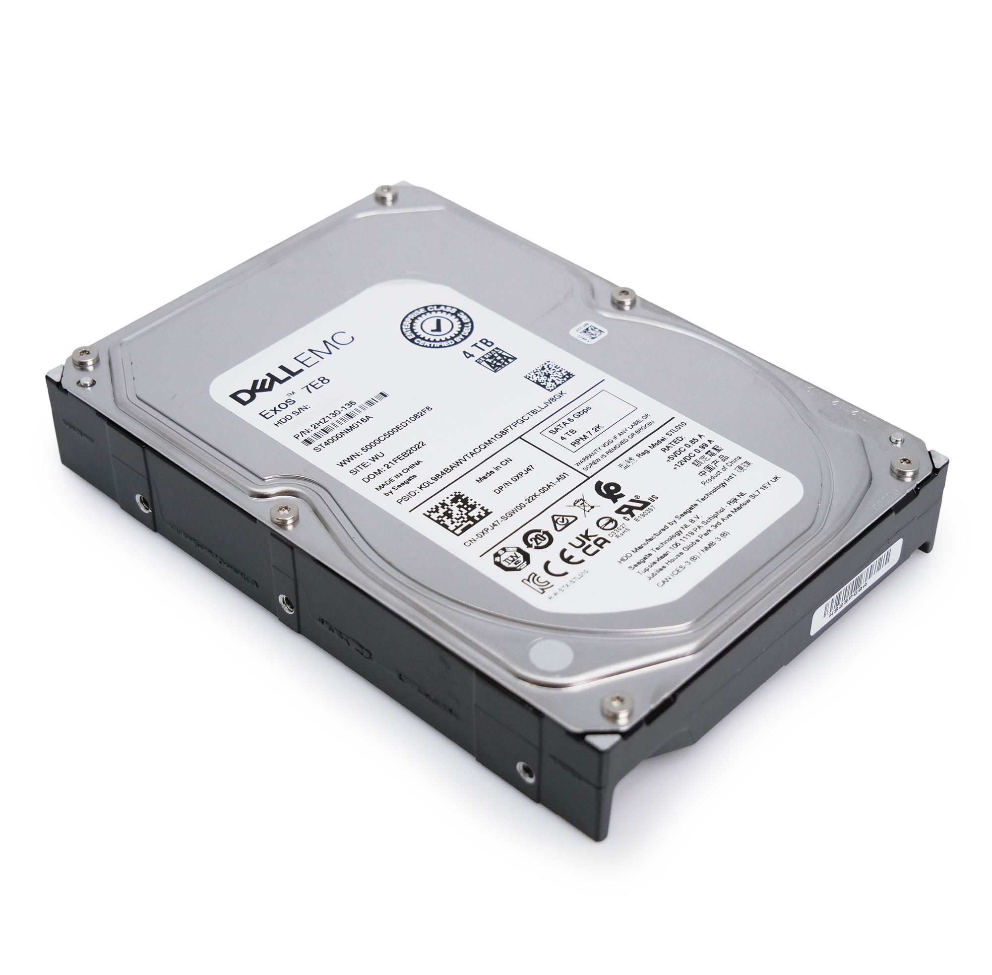 Seagate/Dell Exos 7E8 ST4000NM016A 2HZ130-136 4TB 7.2K RPM SATA 6Gb/s 512n 3.5in Hard Drive