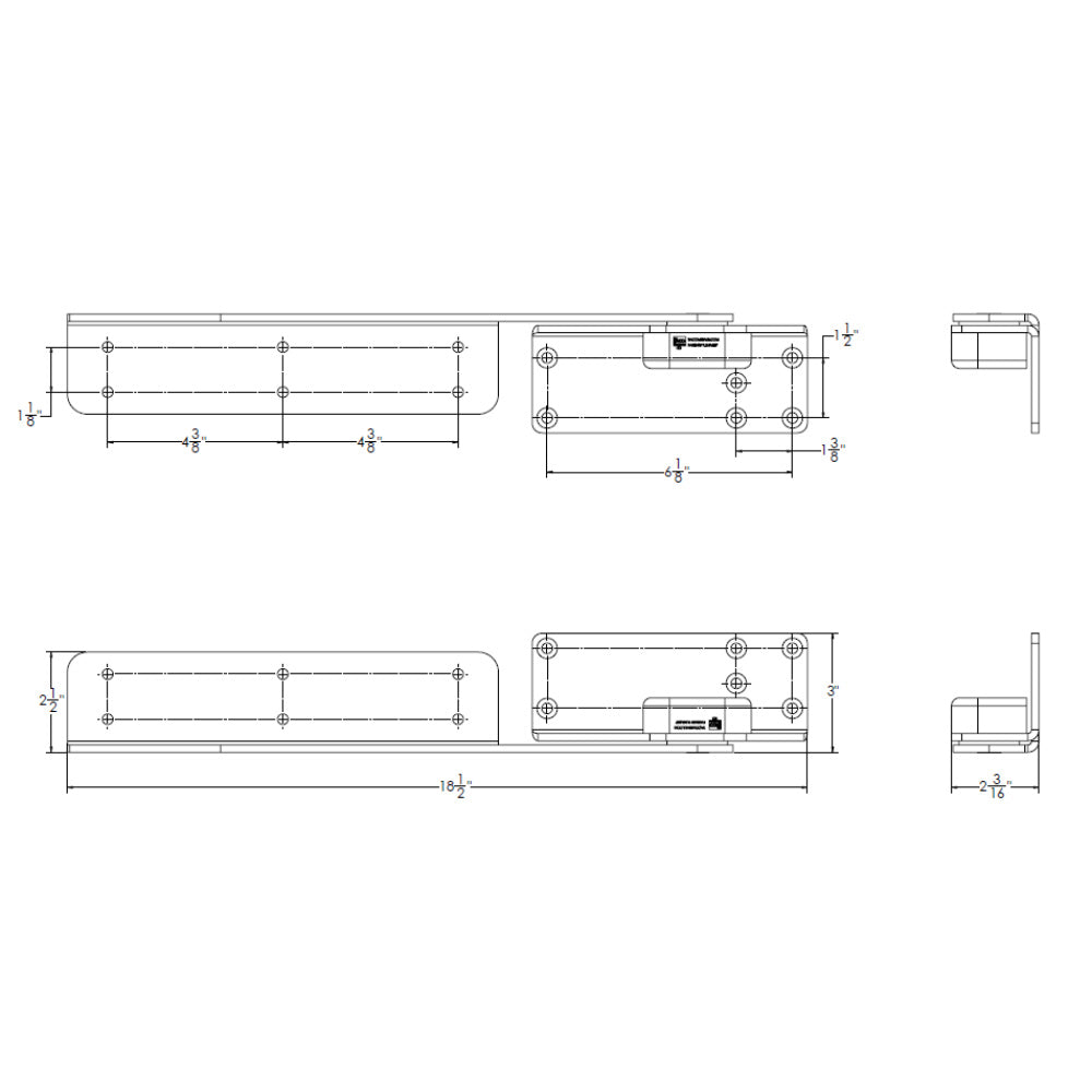 Taco Metals H25-0048 TACO Command Ratchet Hinge 18-1/2" 316 SS Polished w/Hard, Stop