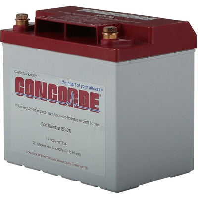 Concorde Sealed Lead Acid Aircraft Battery RG-25