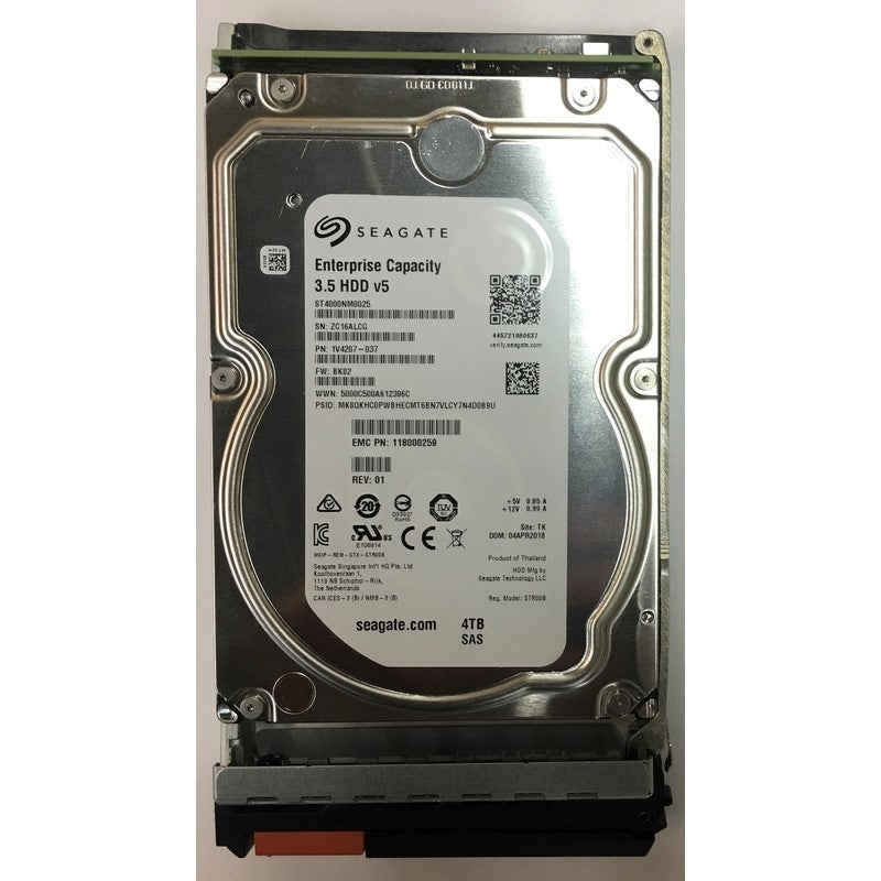 118000259 – Data Domain 4TB 7200 RPM SAS 3.5" HDD for DD6300, DD6800, DD9300 12 bay enclosures