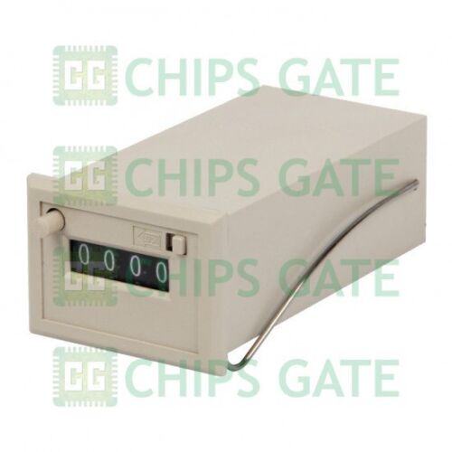 CSK6-YKW DC 24V 6 Digits 2 Black Wired Electronmagnetic Counter Gray 7.4x