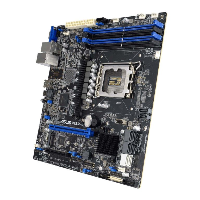 ASUS P13R-M Server Motherboard. Xeon E-2400 Support. Dual Gigabit LAN Onboard. VGA Video Onboard. Integrated IPMI Remote KVM. Includes ASMB11 Module