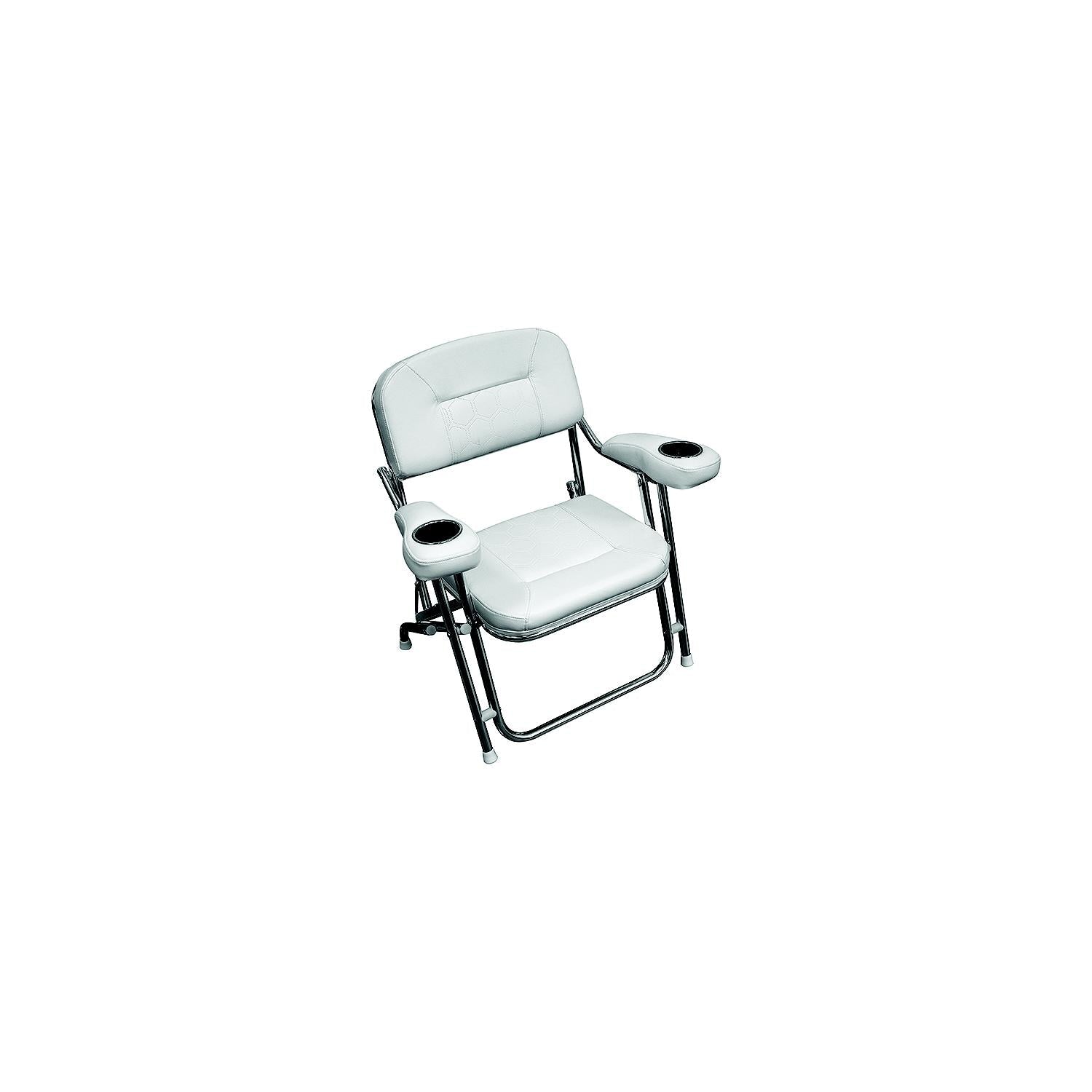 Wise Seats 3367-784 Wise Deluxe Offshore Folding Deck Chair, Brite White