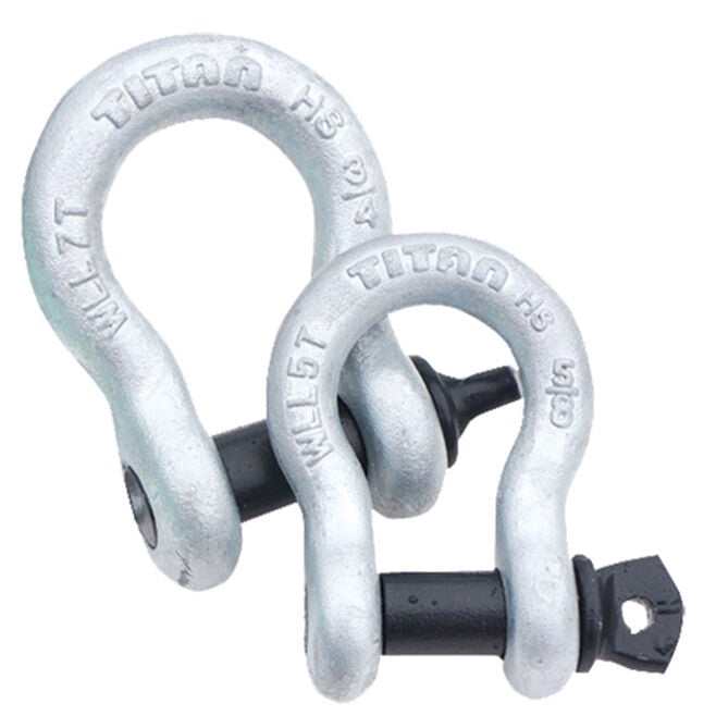 Titan Chain 10319614 High Strength Galvanized Bow Shackle, 3/4"