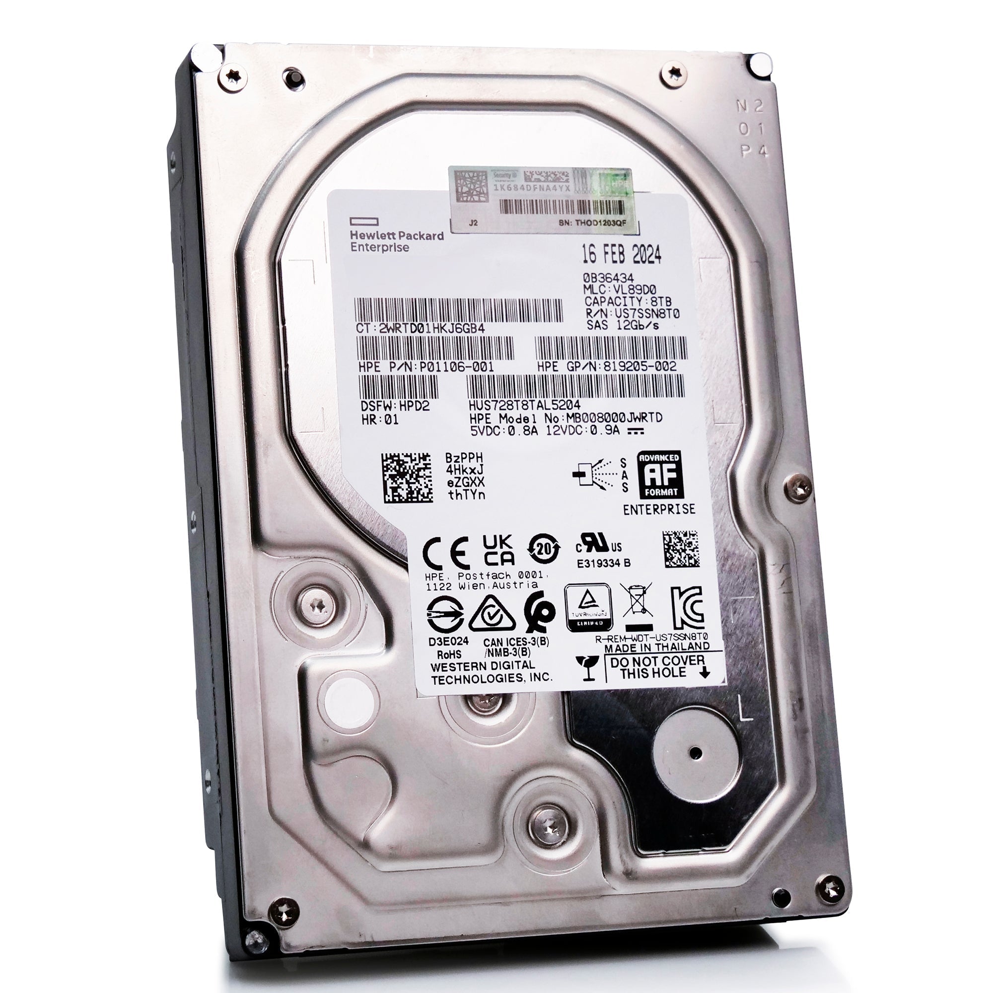 HP Generation 10 P01106-001 8TB 7.2K RPM SAS 12Gb/s 512e 3.5in Recertified Hard Drive