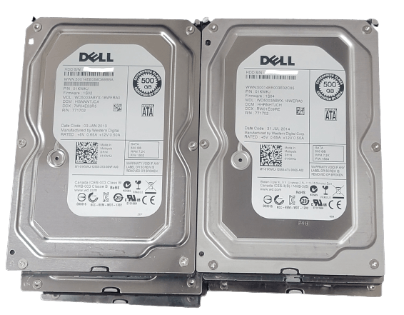 Lot of 5 Dell WD5003ABYX 500gb 7200rpm 3G 64mb SATA hard drive 1KWKJ