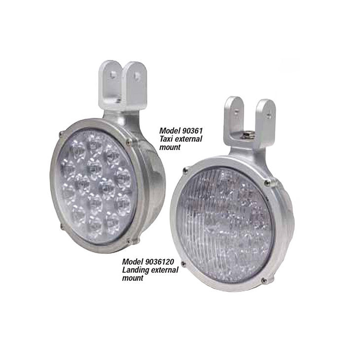 LED Taxi 4 round, 28V, External Mount w/ Spreader Optic