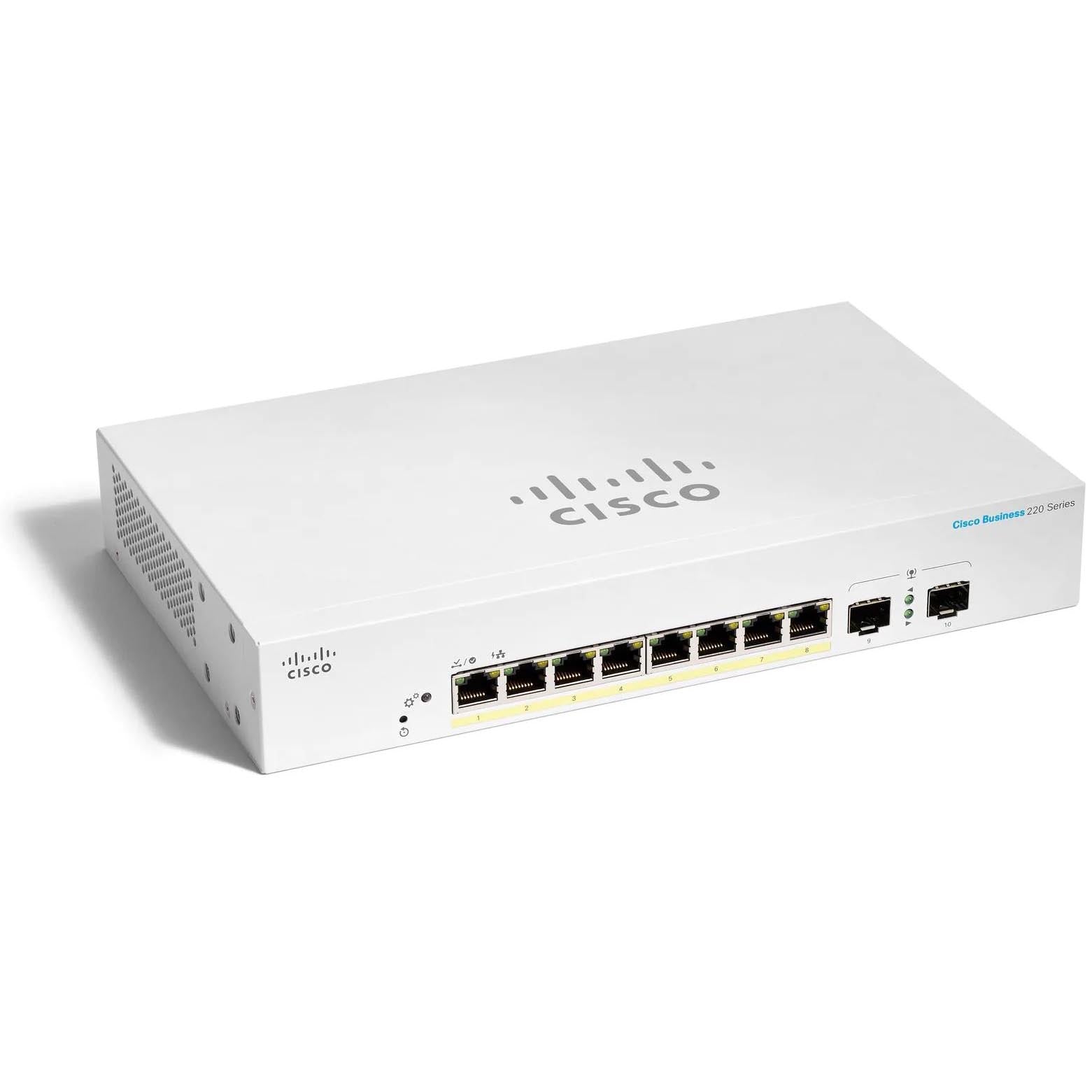 Cisco Business 220 Series 8x GE 2x 1G SFP Managed Switch (CBS220-8P-E-2G