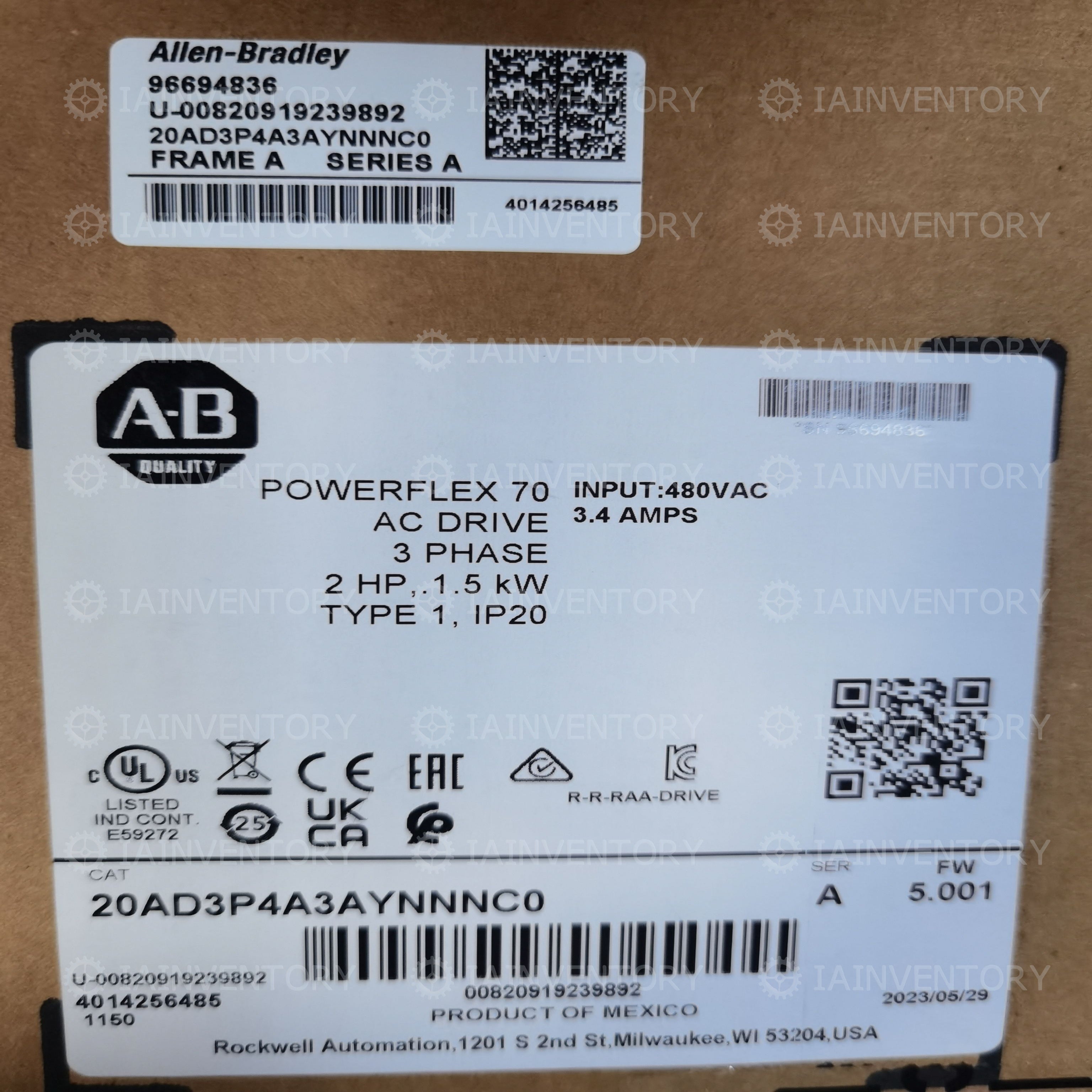 20AD3P4A3AYNNNC0 Allen-Bradley