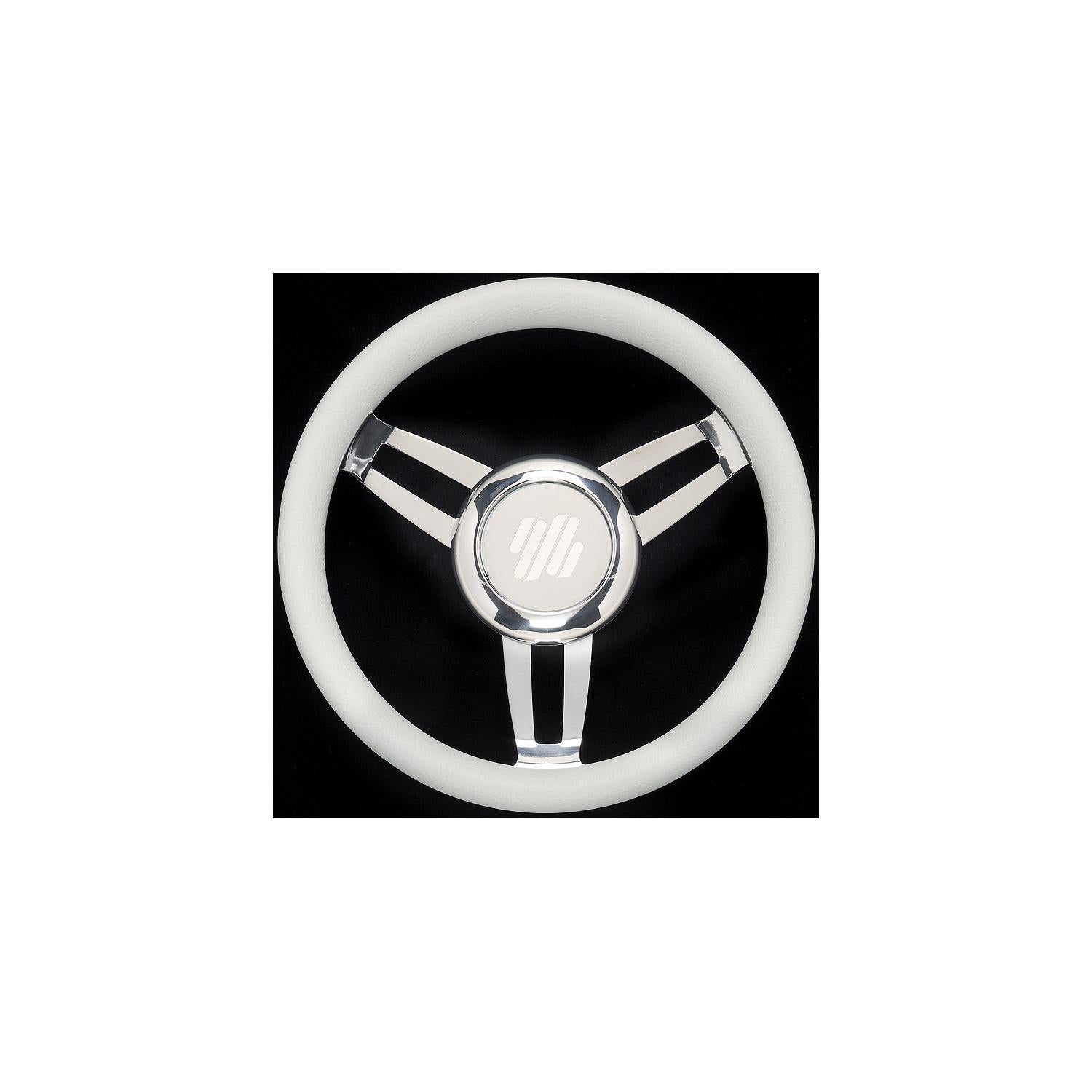 Uflex FOSCARIVCHW Steering Wheels, White Vinyl Chrome