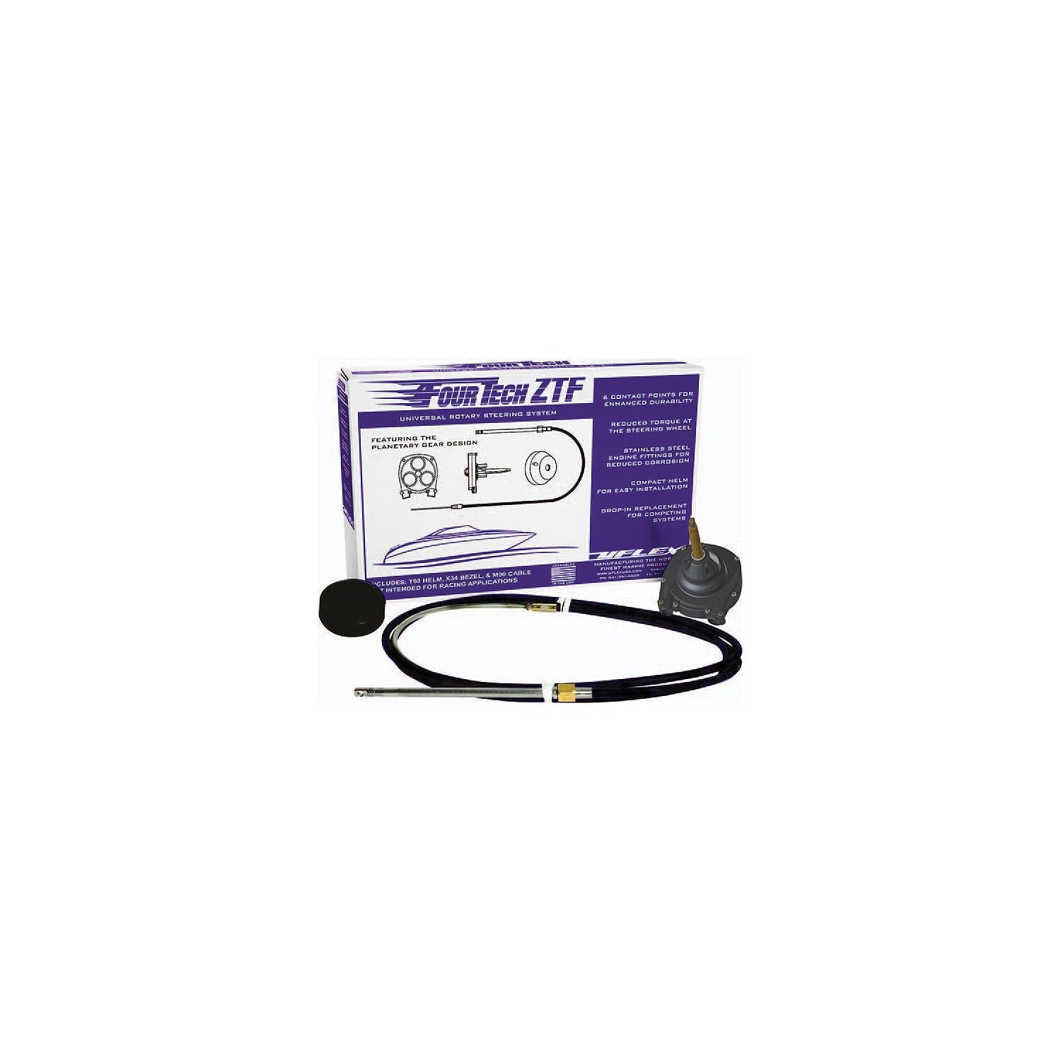 Uflex FOURTECHBLK19 ZTF Uflex ZTF Rotary Steering System, 19' Black Cable