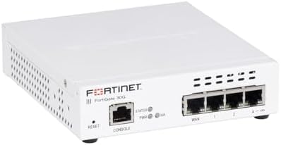 Fortinet FortiGate-30G Firewall for Small Offices with 4 Gigabit Ethernet RJ45 Ports (FG-30G)|B0DJBJMCWF