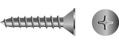 Seachoice SC0629 Phillips Tapping Screws Flat Head, #8 x 1-1/2"