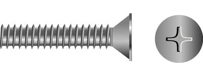 Seachoice SC0785 Phillips Machine Screw Flat Head, 1/4"-20 x 2-1/2"