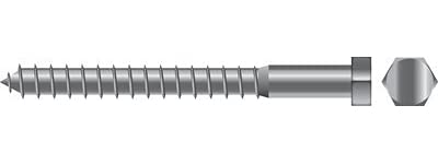 Seachoice SC1264 Lag Screw, 1/4 x 2-1/2"