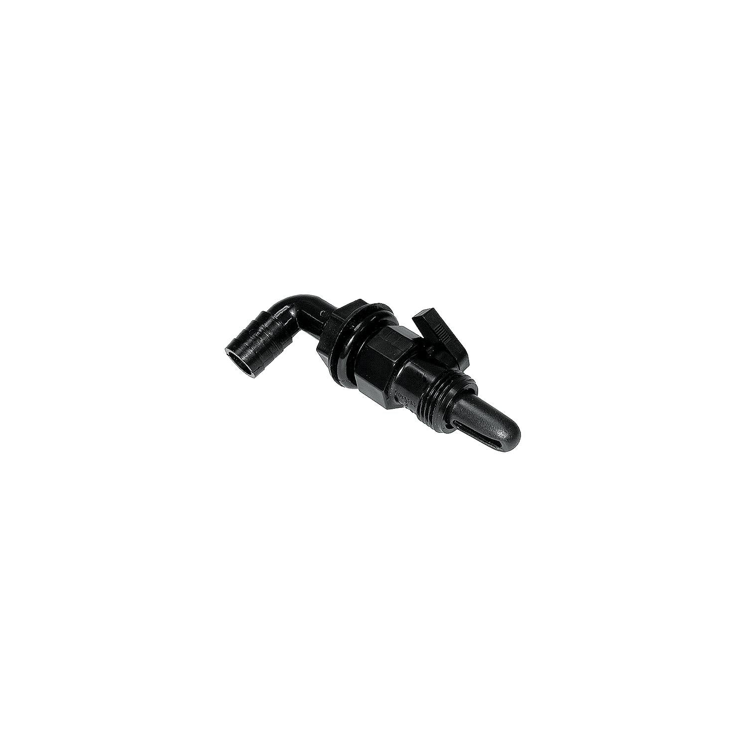 TH Marine AHV-90-DP T-H Marine Aerator Spray Head 90° Screw On Valve w/Shut Off, 3/4", Black