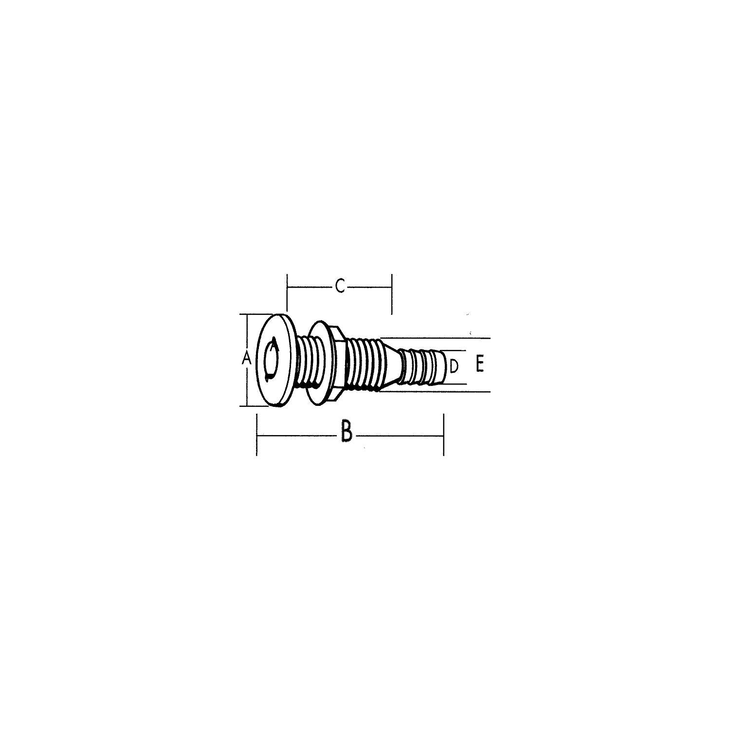 TH Marine TH-750-DP Thru Hull 3/4 Straight Black