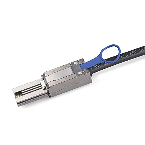 QSFP (SFF-8436) to SFF-8088 DDR Hybrid Mini SAS Cable, External Copper SAS Cable for NetApp DS4243 DS4246 DS2246, 100-Ohm, 2-m(6.6ft)|B07Y52D29W