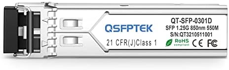 QSFPTEK 4Packs 10GBASE-LR Transceiver, 10G SFP+ Patch Module, 1310nm, 10km, DDM LC, 10Gbe Ethernet Mini-GBIC for Cisco SFP-10G-LR, Ubiquiti UF-SM-10G, Mikrotik, Netgear, Qnap NAS, D-Link|B08P4MFPD5
