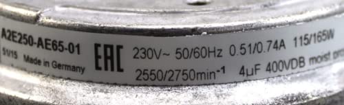 Axial Flow Fan 230V 0.51/0.74A 115/165W 2550/2750RPM Cooling Fan