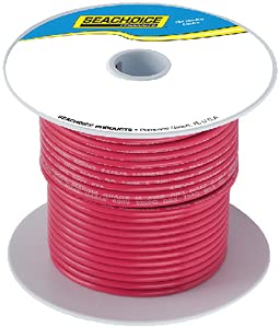 Seachoice 50-63106 Tinned Copper Marine Wire, 14 AWG, Red, 250'