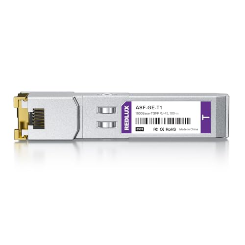 REDLUX 1G SFP Transceiver, 1000Base-SX SFP Module, 850nm MMF, Dual LC Connector, up to 550-meter, Compatible for Cisco SFP-1G-SX, Meraki, Ubiquiti UniFi, Fortinet, TP-Link, Netgear and More|B0CZ3ZS5GB