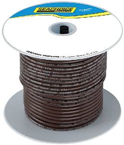 Seachoice 50-63133 Tinned Copper Marine Wire, 16 AWG, Brown, 100'