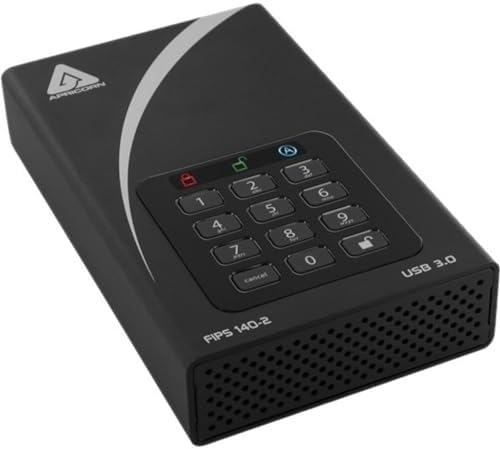 Apricorn Aegis Padlock DT 2TB USB 3.0/USB 2.0 External Hard Drive, Black|B00KADVVTQ
