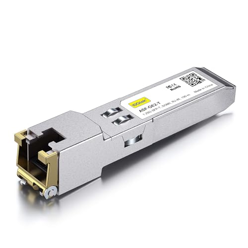 10Gtek 𝟭𝟬/𝟭𝟬𝟬/𝟭𝟬𝟬𝟬𝗕𝗮𝘀𝗲-𝗧 𝗖𝗼𝗽𝗽𝗲𝗿 𝗦𝗙𝗣, Auto-Negotiation SFP to RJ45 Mini-GBIC Transceiver or Cisco GLC-T(10/100/1000)/SFP-GE-T(10/100/1000) Pack of 2|B09NNMP934