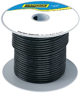 Seachoice 50-63061 Tinned Copper Marine Wire, 10 AWG, Black, 100'