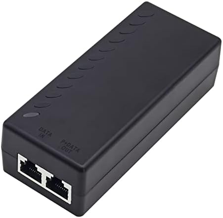 Gigabit PoE+ Injector for Ethernet, 30W 48V with 10/100/1000Mbps & IEEE 802.3af/at Compliance. Extend Network Up to 100M (328 ft) Plug and Play，Black|B0CH2SP1LR